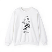 Hey! Boo skateboarder ghost patterned unisex sweatshirt