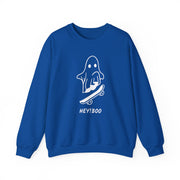 Hey! Boo skateboarder ghost patterned unisex sweatshirt