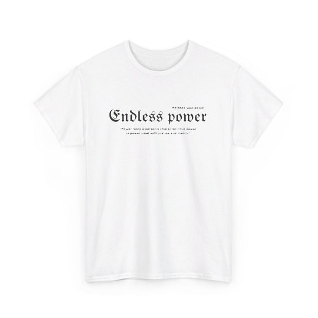 Men's t-shirt with endless power text pattern