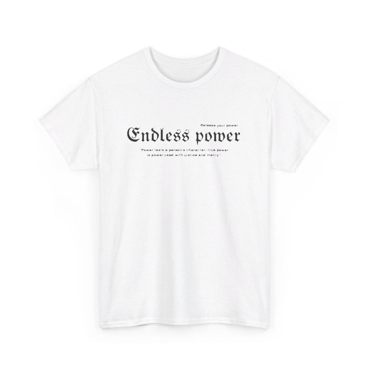 Men's t-shirt with endless power text pattern