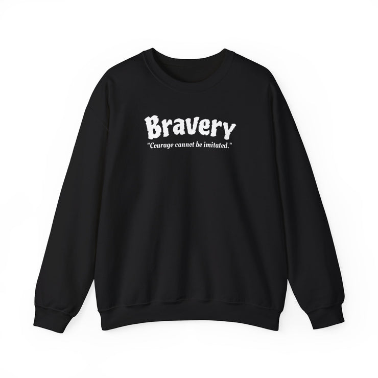 Unisex sweatshirt with courage text pattern