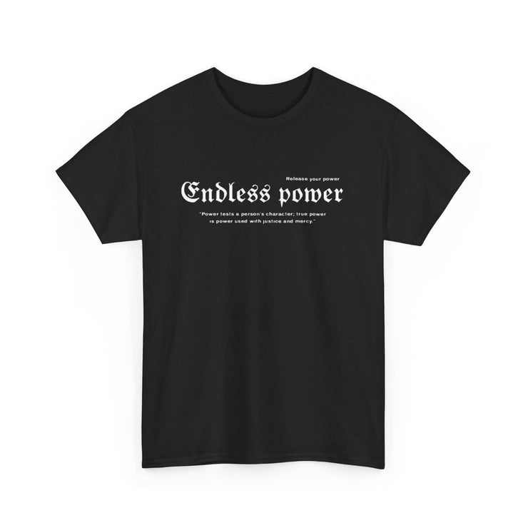 Men's t-shirt with endless power text pattern