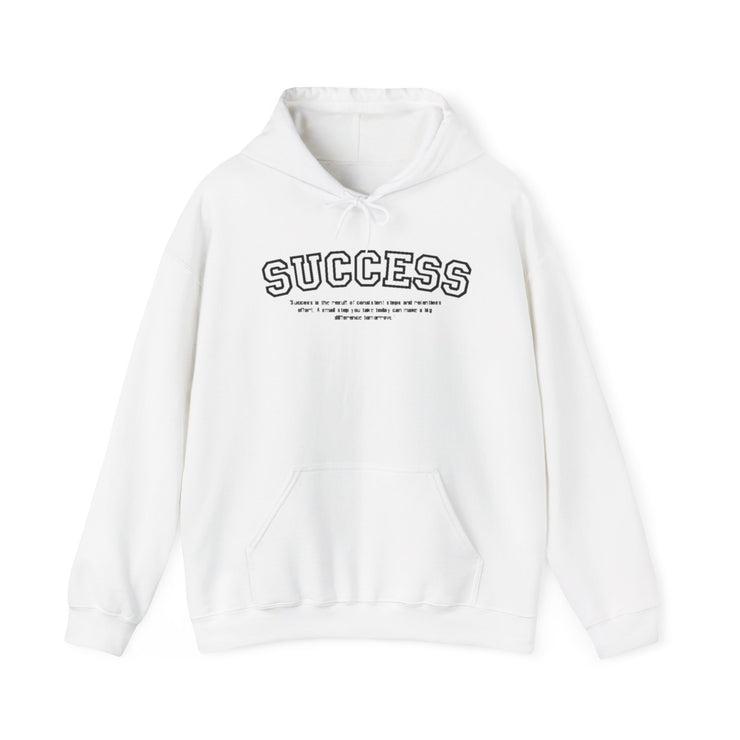 Unisex hoodie sweatshirt with success text pattern