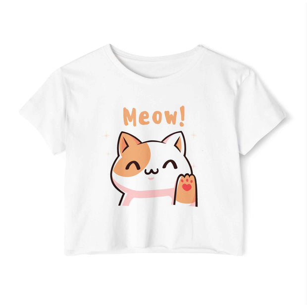 Meow Patterned Women's Crop Top