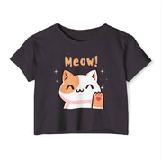 Meow Patterned Women's Crop Top