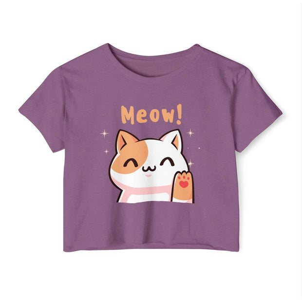 Meow Patterned Women's Crop Top