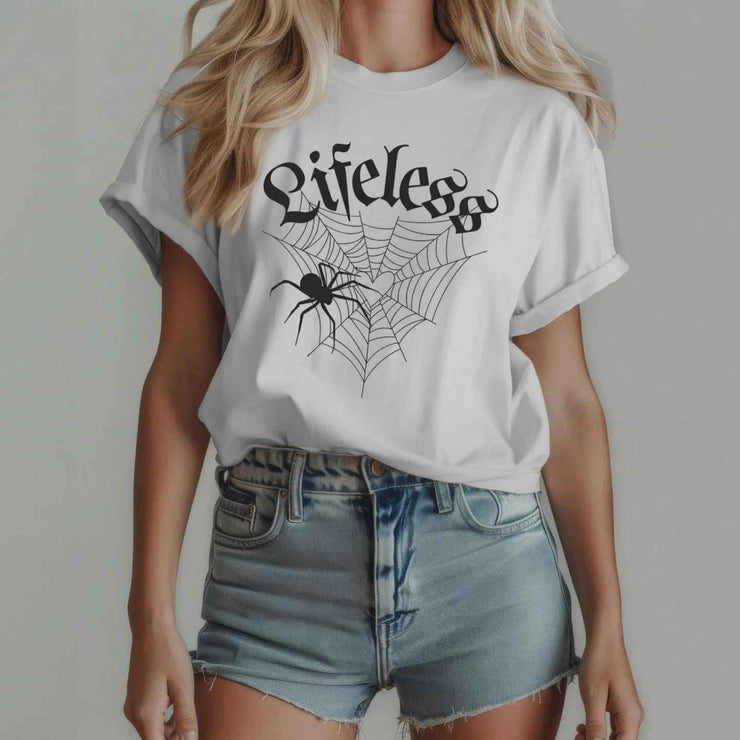 Women t-shirt with spider web pattern