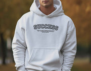 Unisex hoodie sweatshirt with success text pattern