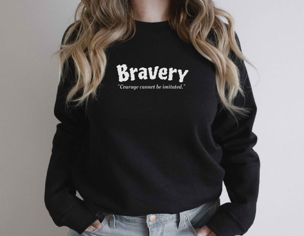 Unisex sweatshirt with courage text pattern