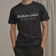 Men's t-shirt with endless power text pattern