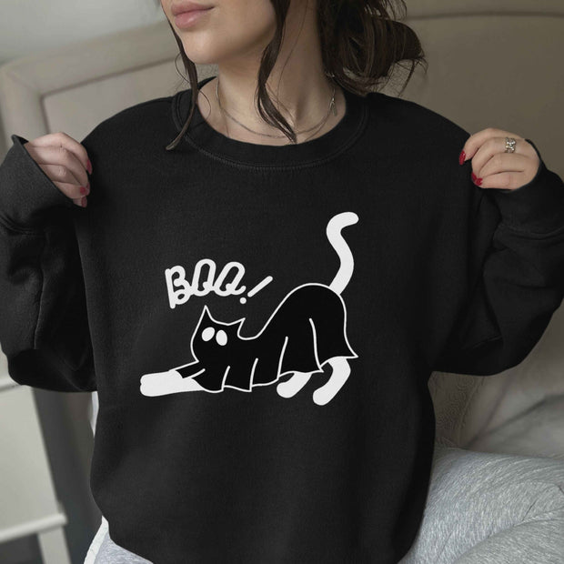 Boo cat patterned unisex sweatshirt