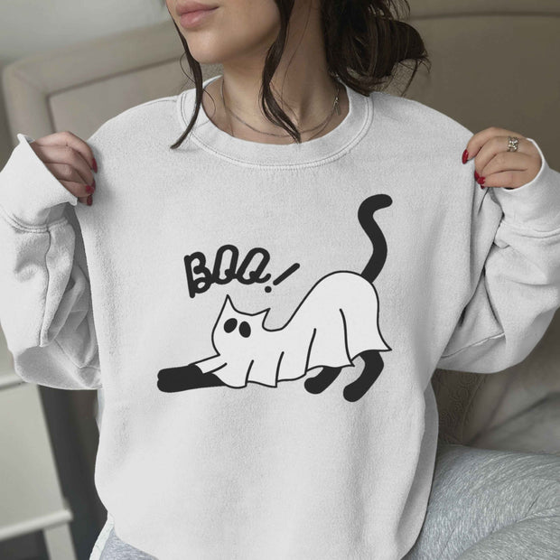 Boo cat patterned unisex sweatshirt