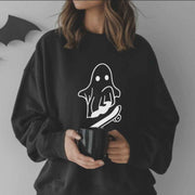 Hey! Boo skateboarder ghost patterned unisex sweatshirt