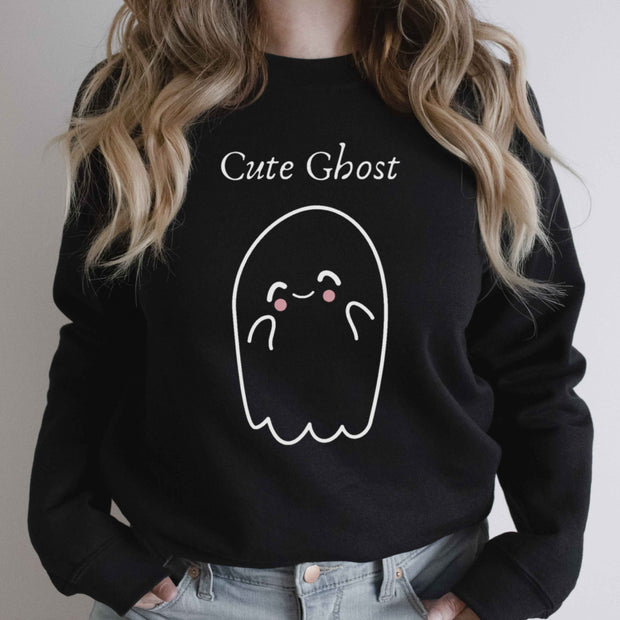 Unisex sweatshirt with cute ghost pattern