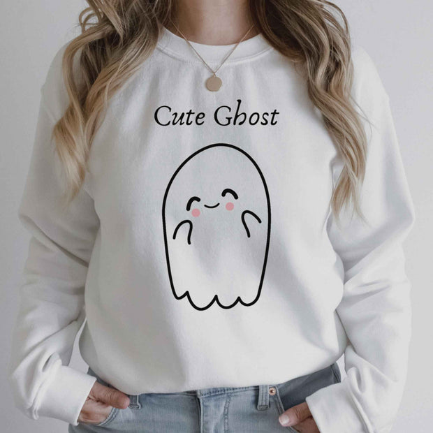 Unisex sweatshirt with cute ghost pattern