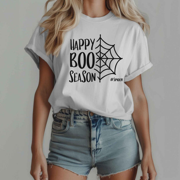 Happy boo season patterned women's t-shirt