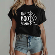 Happy boo season patterned women's t-shirt